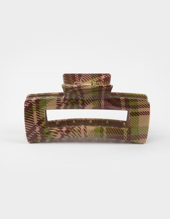 FULL TILT Plaid Printed Oversized Claw Clip Primary Image