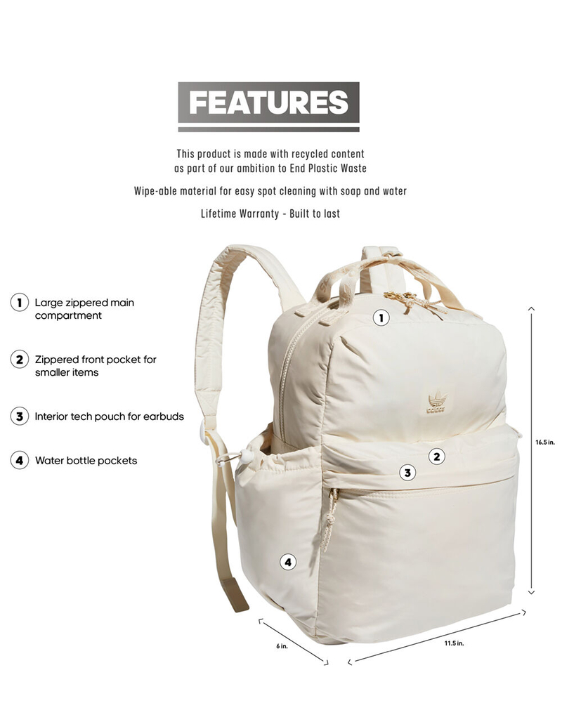 ADIDAS Originals Macro White Backpack image number 4