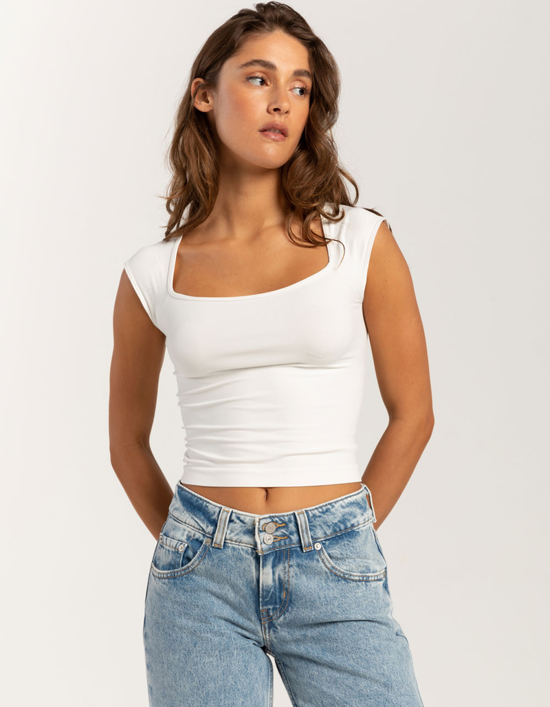 FULL TILT Seamless Cap Sleeve Womens Tee image number 0
