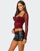 EDIKTED Tristina Ruched Mesh Bra Top image number 3