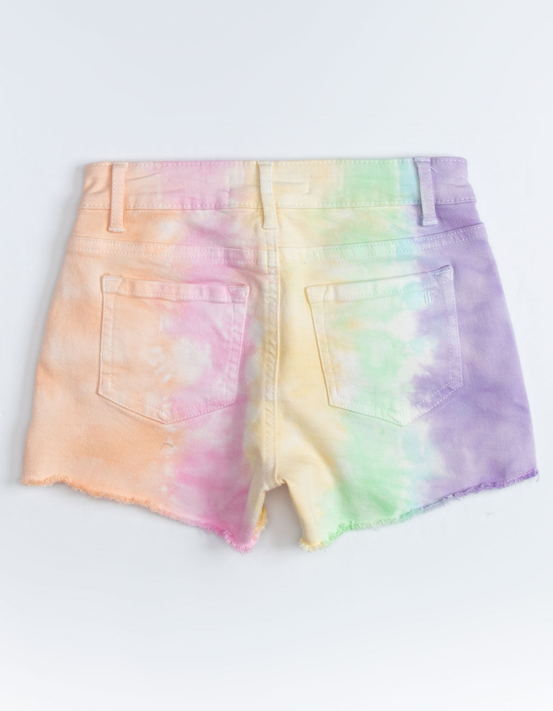 TRACTR Tie Dye Girls Denim Shorts image number 1