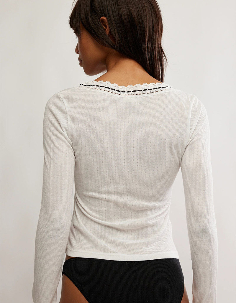 FREE PEOPLE Only You Womens Long Sleeve V-Neck Top image number 2