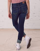 RSQ Mid Rise Cuff Girls Dark Wash Jeans image number 4
