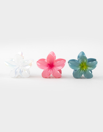 FULL TILT 3 Pack Hibiscus Floral Claw Clips Alternative Image