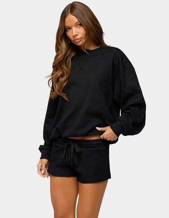 EDIKTED Baila Waffle Henley Top Alternative Image