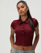 RSQ Womens Button Front Polo Shirt image number 1