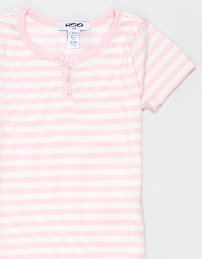 RSQ Girls Stripe Henley Top image number 1