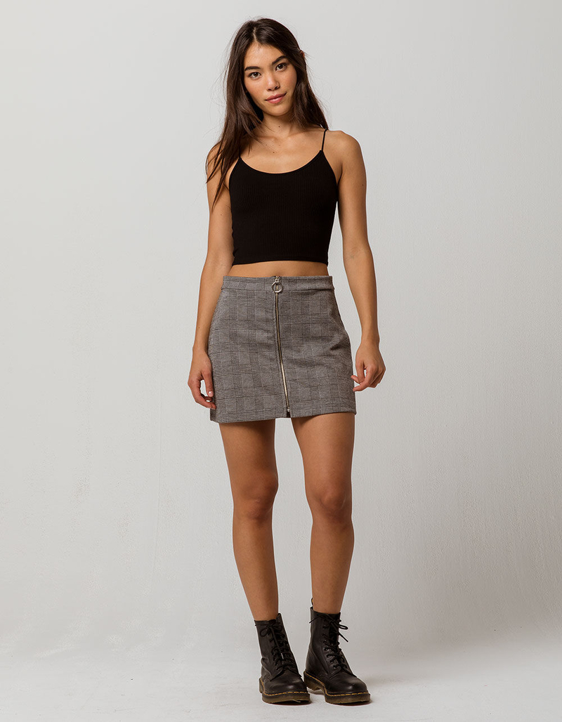 BOZZOLO Ribbed Elastic Spaghetti Strap Black Womens Crop Cami image number 3