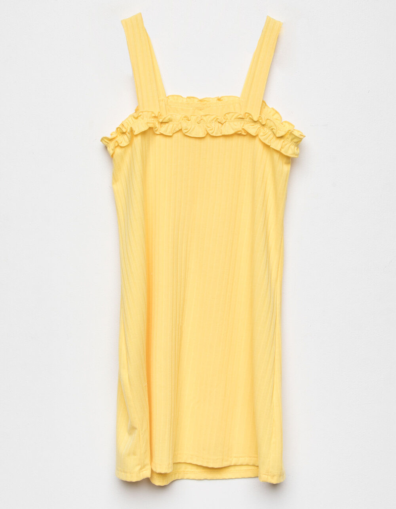 CHLOE & KATIE Knit Ruffle Girls Yellow Dress image number 1