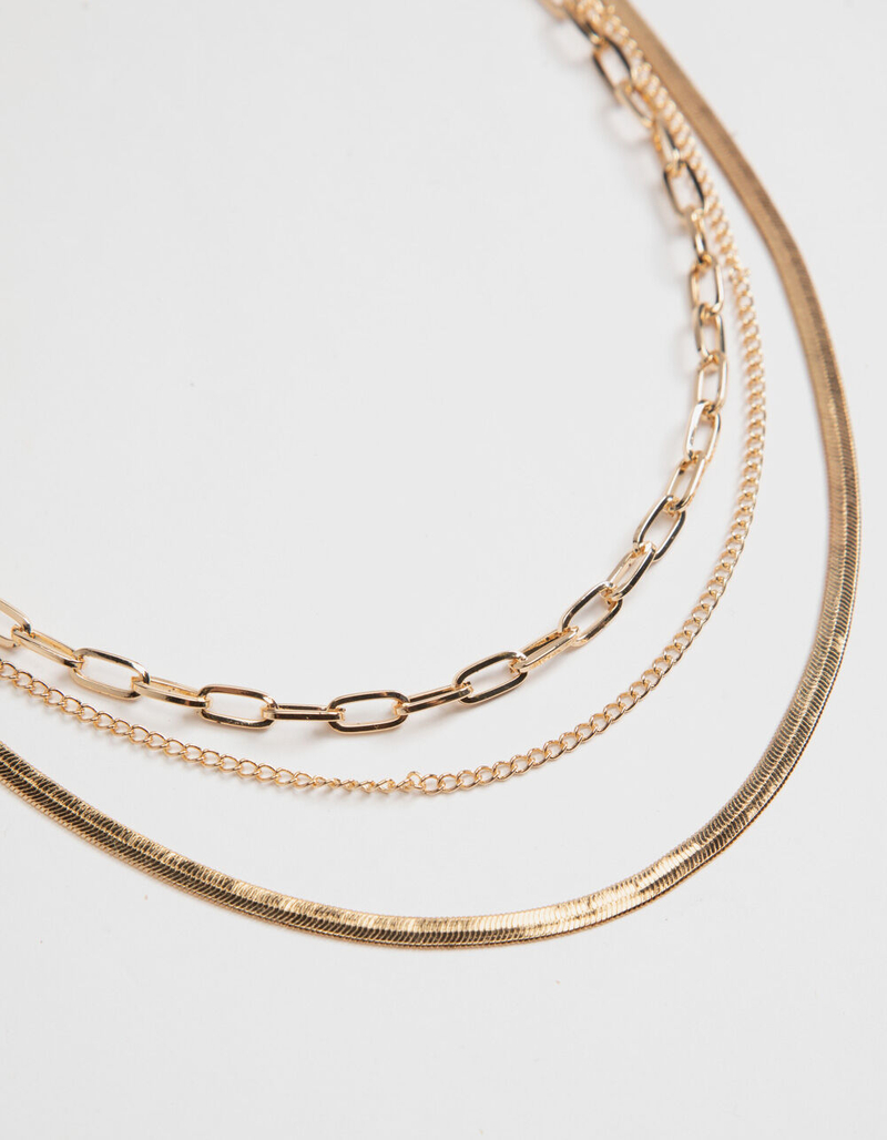 FULL TILT Chunky Chain & Serpent Layered Necklace image number 1