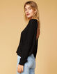 WEST OF MELROSE Options Open Back Black Womens Thermal Top image number 3