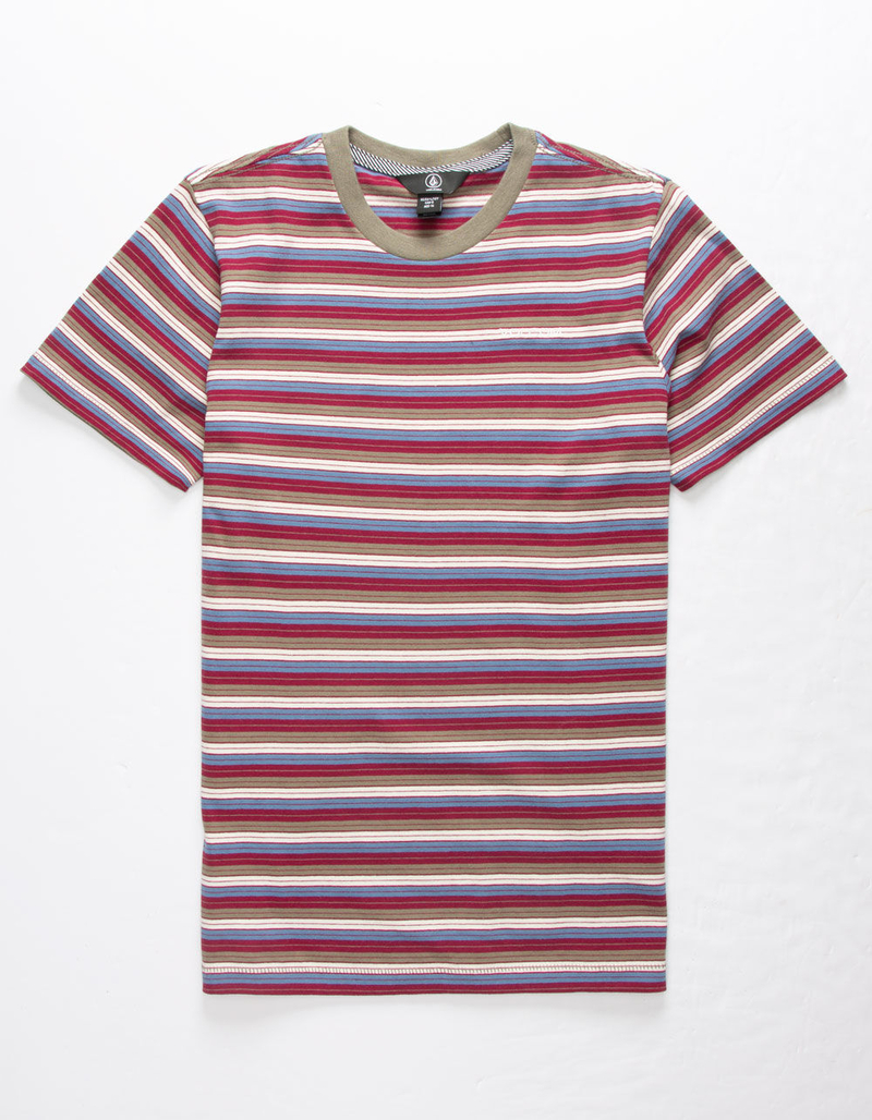 VOLCOM Baywood Stripe Plum Boys T-Shirt image number 0