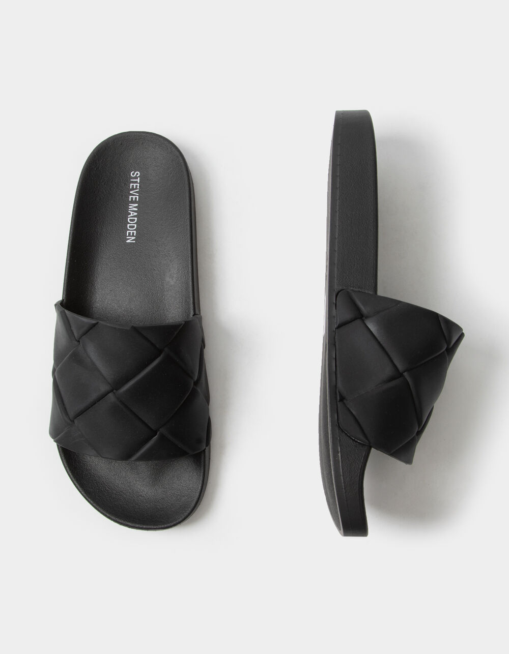 steve madden black slides