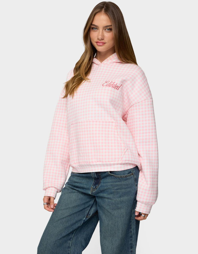 EDIKTED Edikted Gingham Oversized Hoodie image number 1