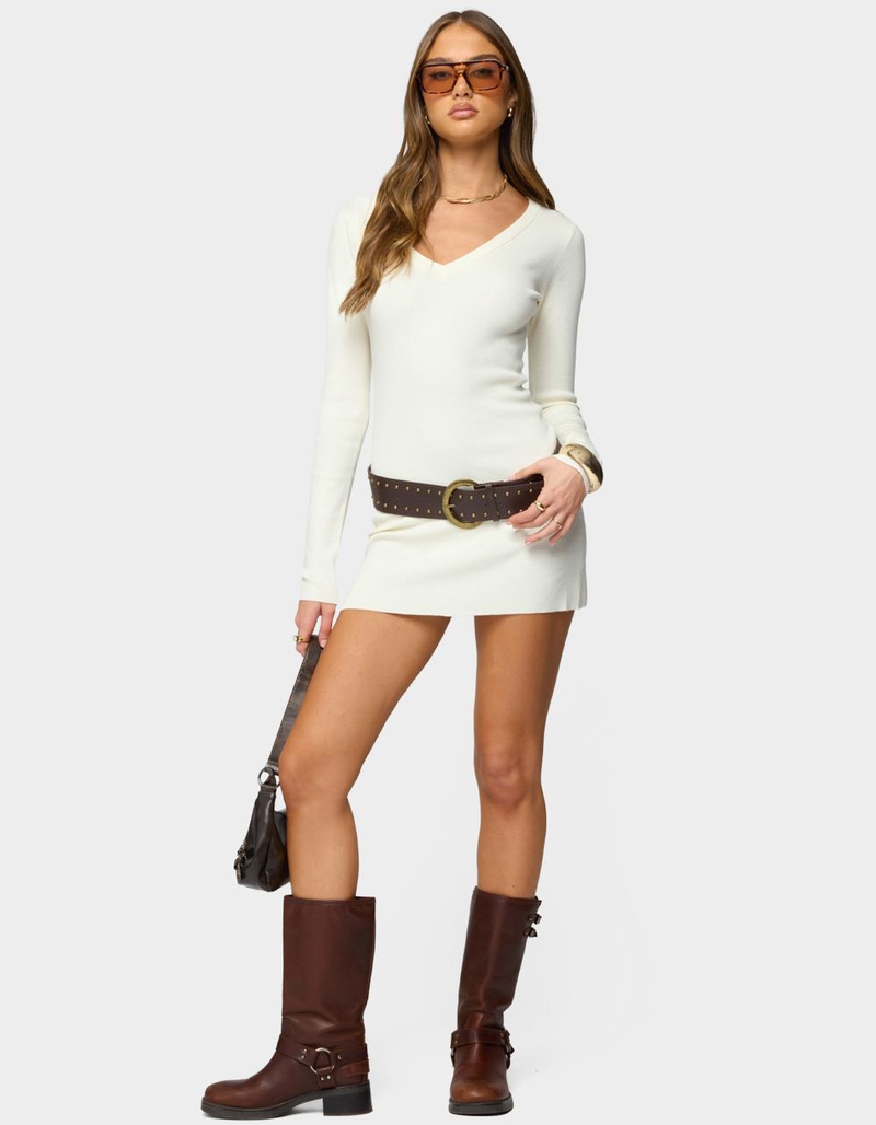 EDIKTED Kaitlyn Long Sleeve Knit Mini Dress image number 4