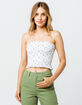 IVY & MAIN Ditsy Floral Smocked Womens Crop Tube Top image number 2