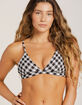 FULL TILT Gingham Textured Fixed Triangle Bikini Top image number 2