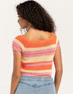 FULL TILT Stripe Off The Shoulder Womens Top image number 4
