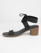 WILD DIVA Lace Up Block Black Womens Heeled Sandals image number 3