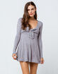 SOCIAL GYPSY Ribbed Tie Front Fit N Flare Dress image number 1