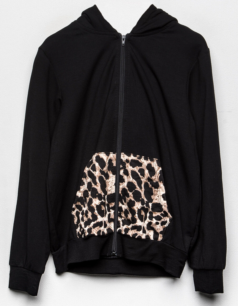 HAYDEN Leopard Girls Zip Hoodie image number 0
