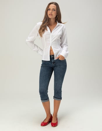 RSQ Womens Low Rise Roll Cuff Capri Jeans Primary Image