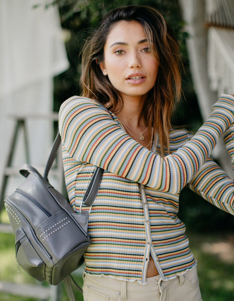 ORCHID LOVE Studded Mini Backpack image number 4