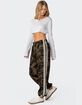 EDIKTED Camo Contrast Striped Sweatpants image number 3