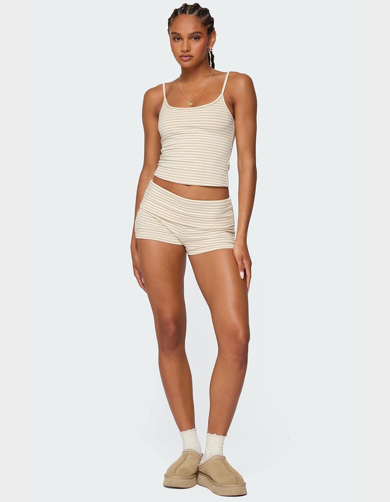 EDIKTED Kodi Striped Fold Over Shorts image number 1