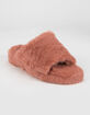 QUPID Faux Fur Womens Blush Slide Sandals image number 1