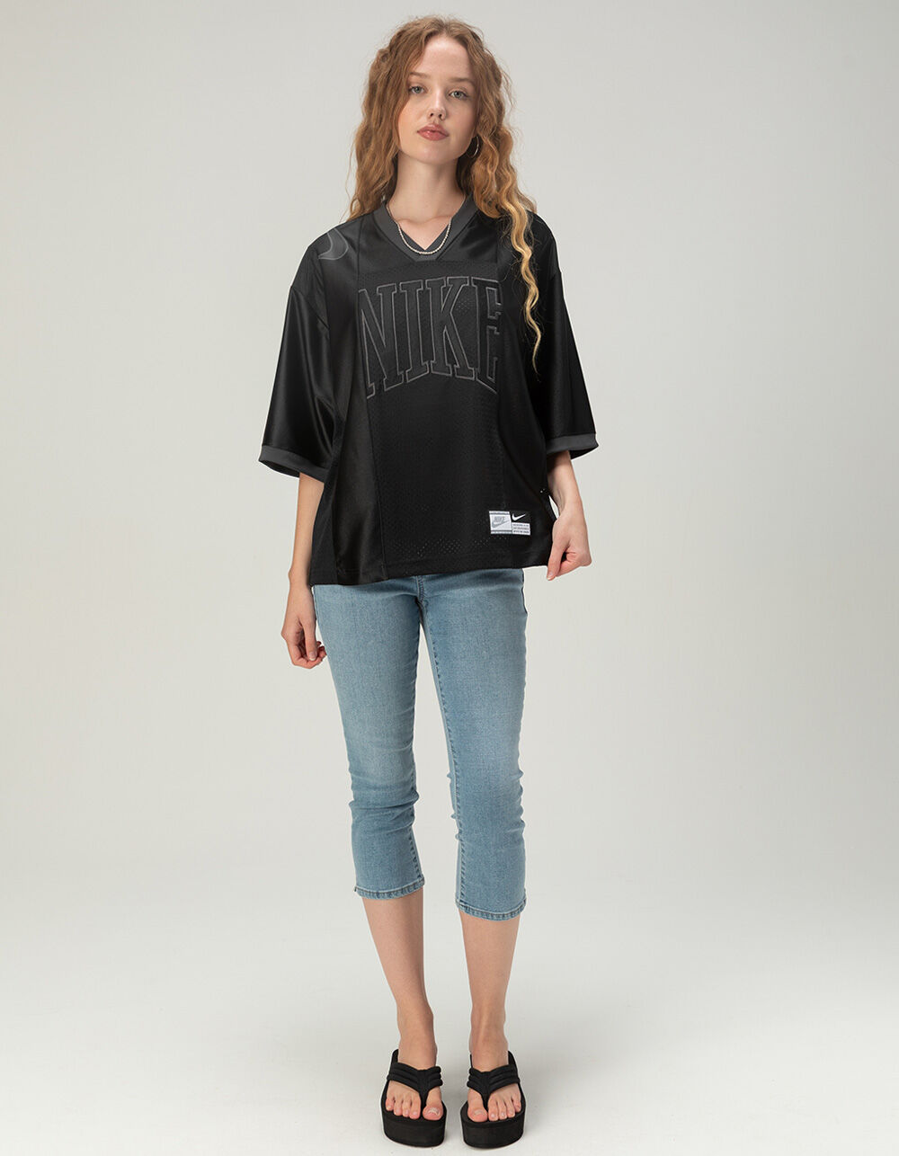 NIKE Sportswear Womens Oversized Graphic Jersey - BLACK - XXL | Tillys