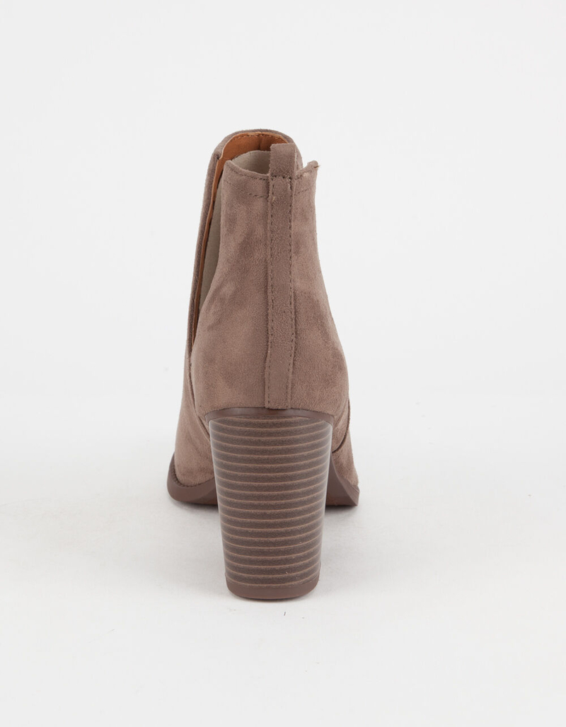 SODA Faux Suede Side Slit Womens Booties image number 3