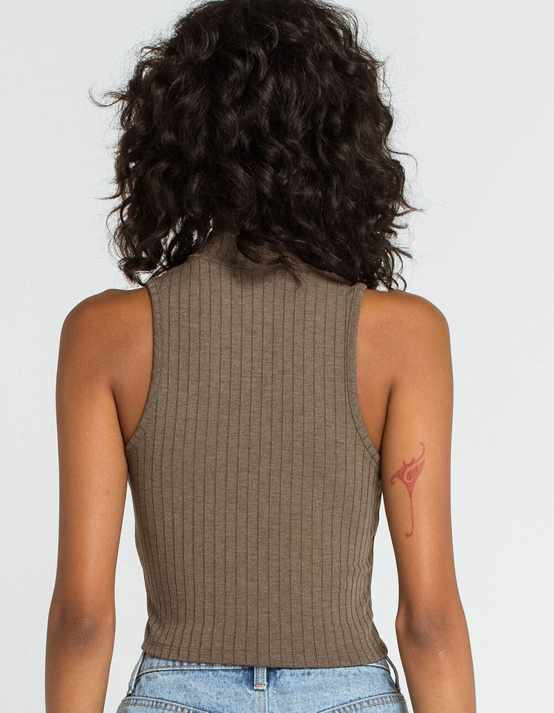 BOZZOLO Mock Neck Womens Olive Tank image number 2