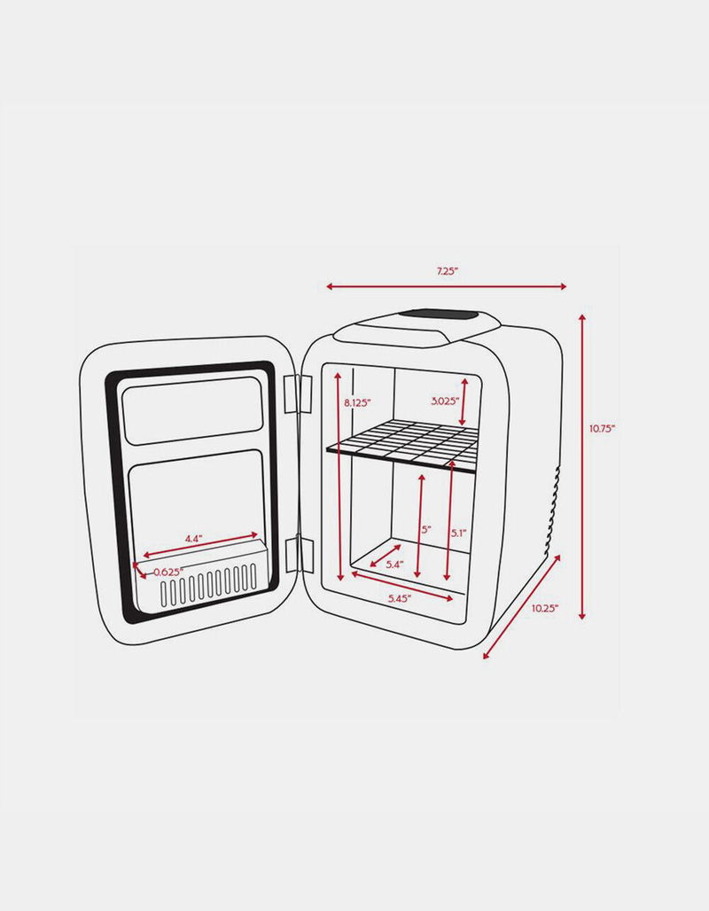 COOLULI Classic 4 Liter Small Pink Mini Fridge image number 6