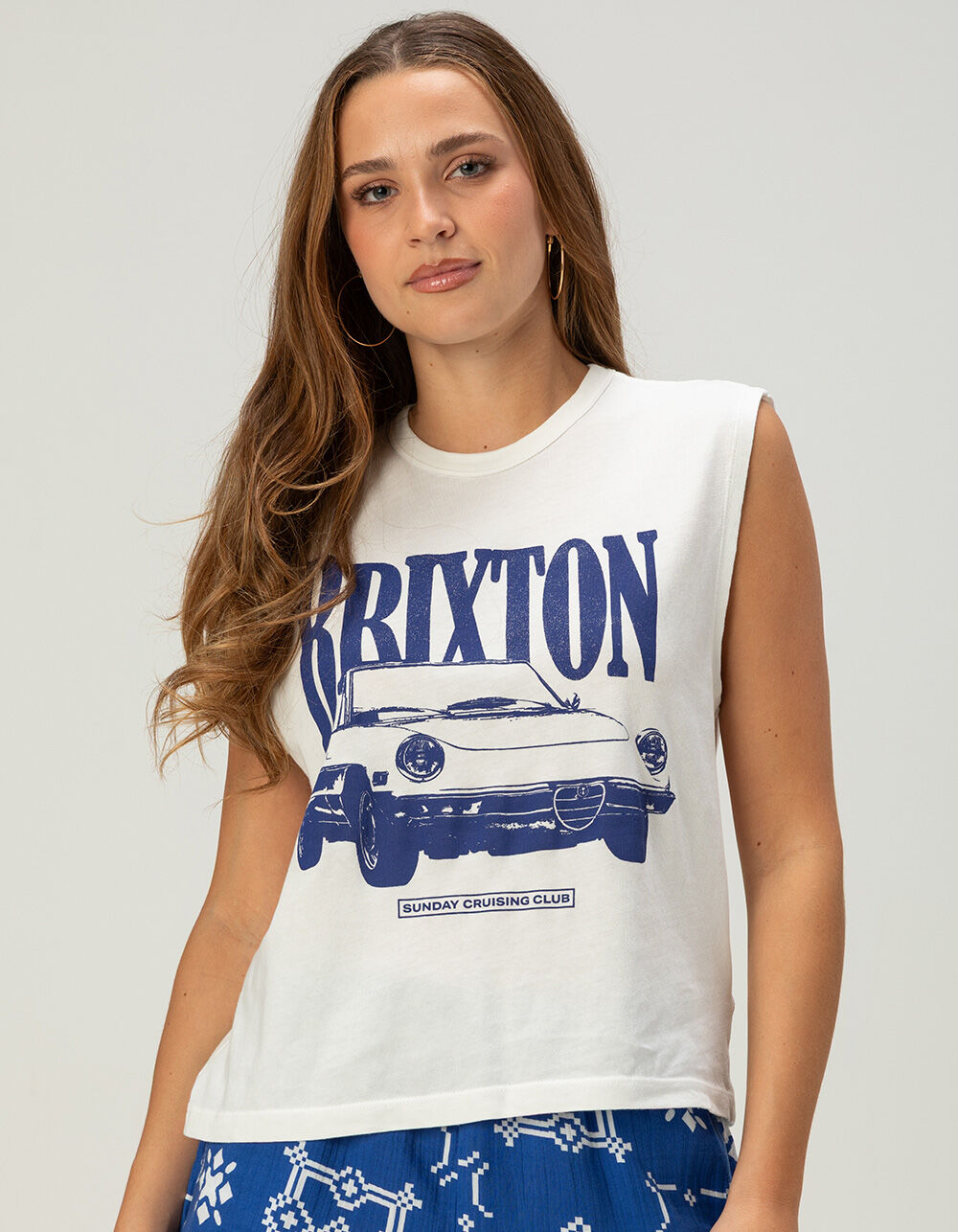 BRIXTON Sunday Cruising Club Womens Muscle Tee - CREAM | Tillys