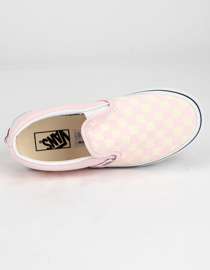 VANS Classic Checkerboard Slip-On Pink & White Girls Shoes image number 2