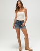 MISS ME Raven Wing Womens Denim Shorts image number 1