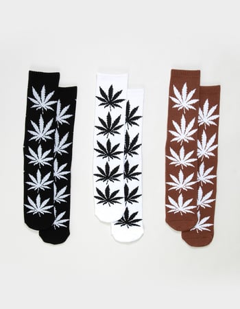 HUF 3 Pack Essentials Plantlife Mens Crew Socks Primary Image