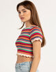 ROMEO & JULIET Stripe Crochet Womens Top image number 2
