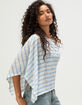 FULL TILT Womens Off The Shoulder Stripe Poncho image number 2