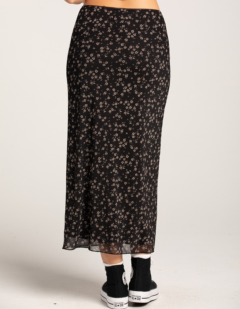 RSQ Womens Low Rise Mesh Maxi Skirt - BLK/KHAKI | Tillys