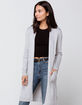 SKY AND SPARROW Rib Pocket Womens Heather Gray Cardigan image number 2