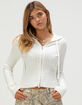 NO COMMENT Cable Knit Womens Zip-Up Hooded Sweater image number 1
