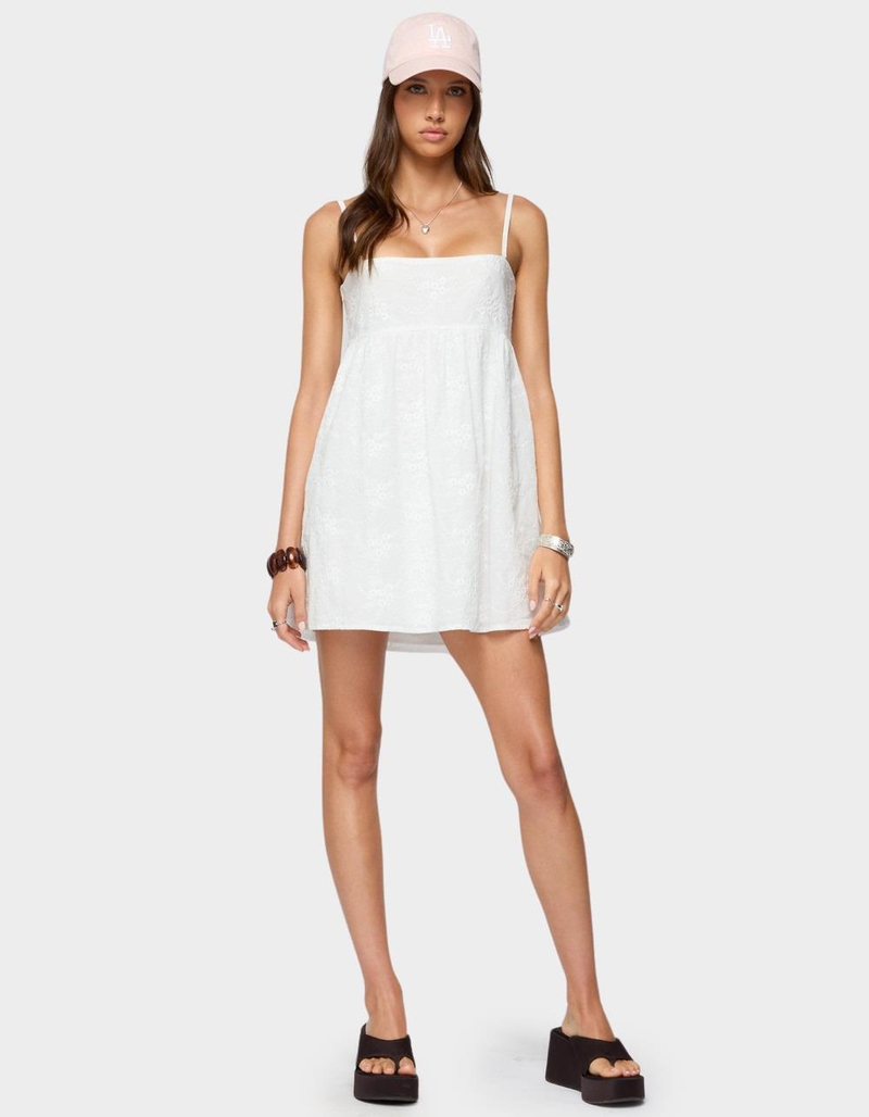 EDIKTED Winifred Eyelet Babydoll Mini Dress image number 3