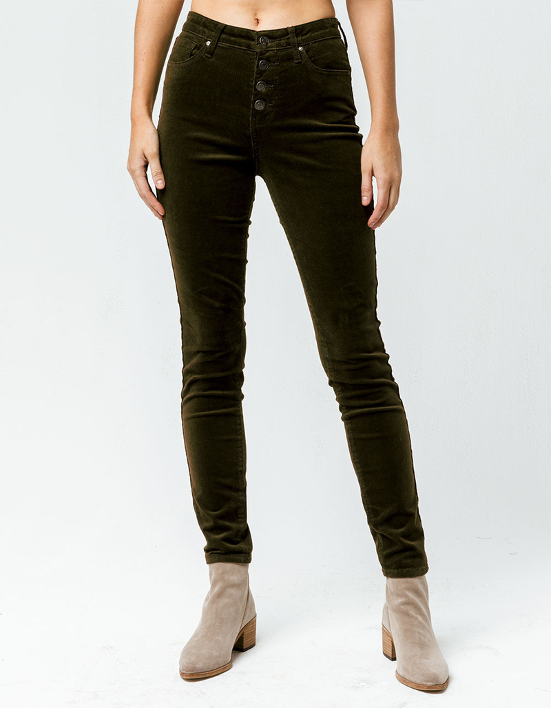 RSQ Manhattan Exposed Button Corduroy Womens Skinny Jeans image number 2