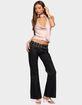 EDIKTED Scalloped Grommet Low Rise Bootcut Jeans image number 4