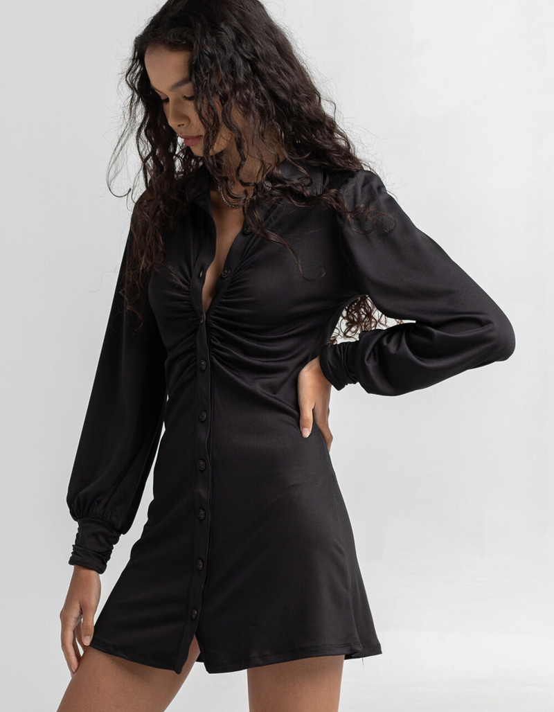 WEST OF MELROSE Cinched Button Up Mini Dress image number 1