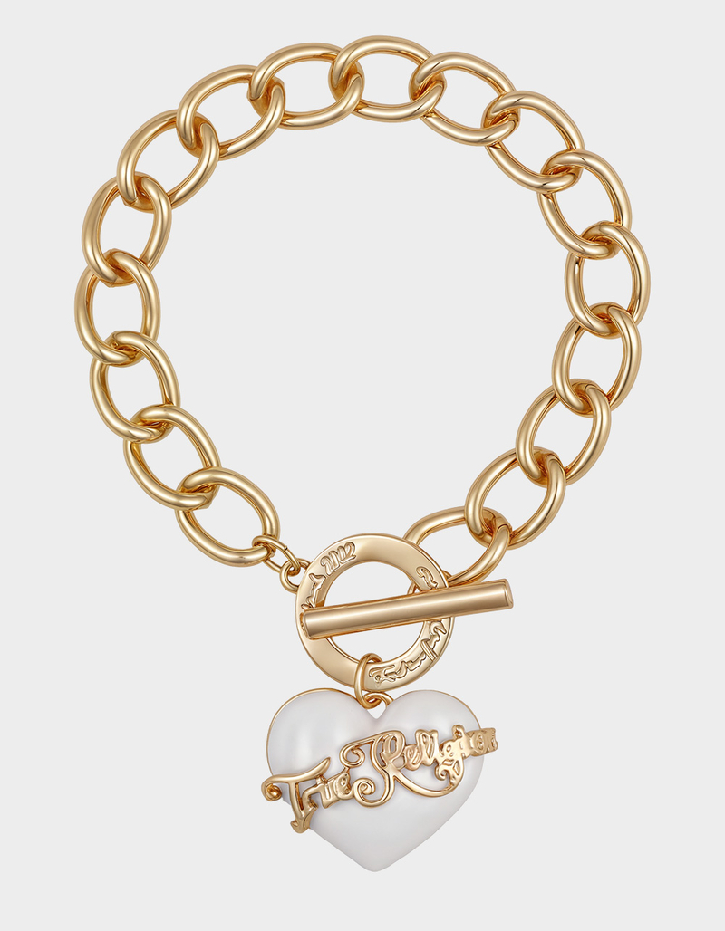 TRUE RELIGION Chunky Heart Charm Bracelet image number 1