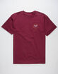 BRIXTON Wheeler II Burgundy Mens T-Shirt image number 2
