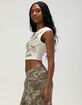 TRUE RELIGION Heritage Womens Ribbed Notch Baby Tee image number 3